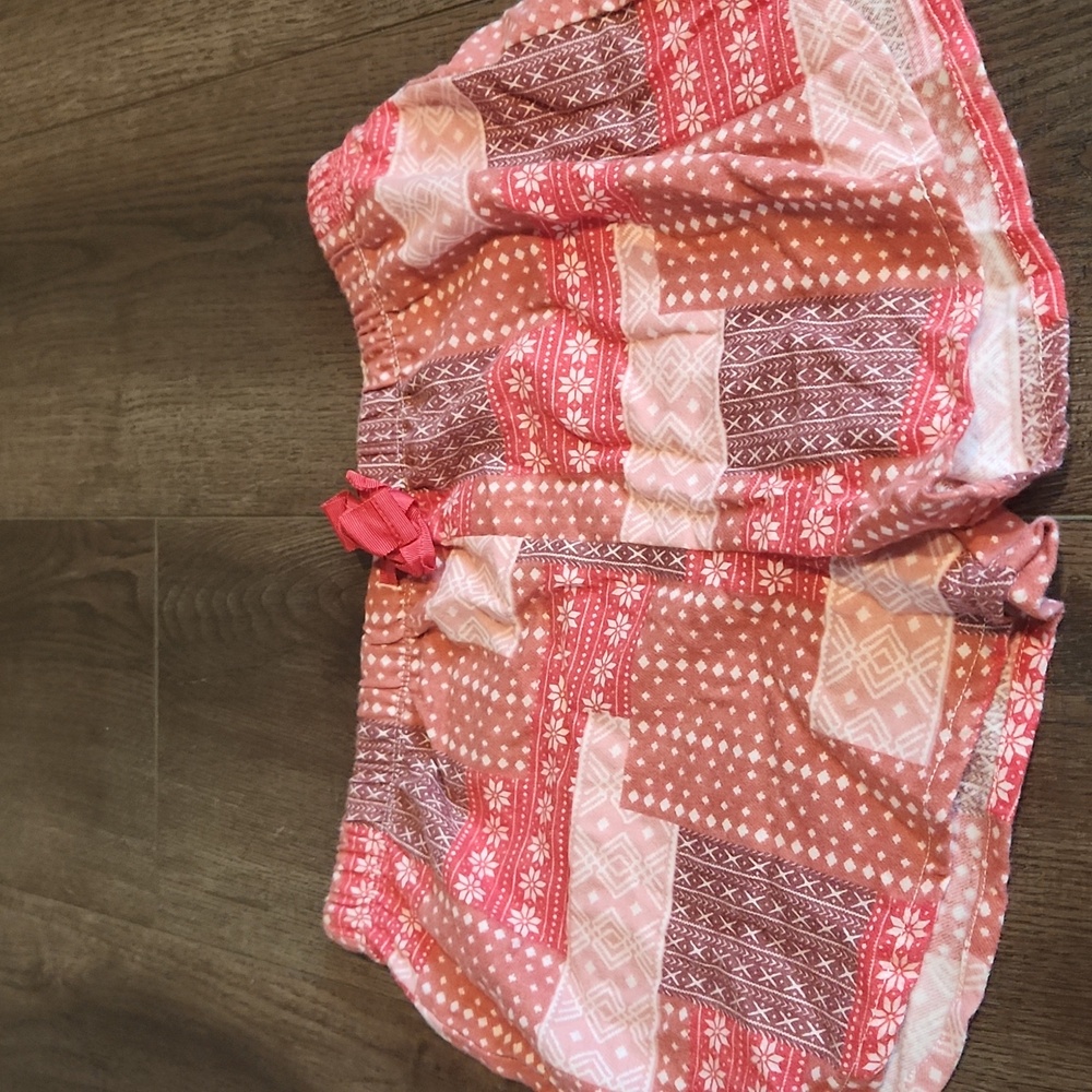 BP Holiday Pajama Shorts  Trees Fair Isle Print Red White